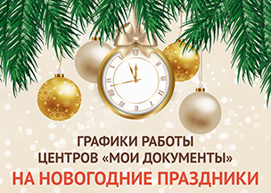 Графики работы центров «Мои Документы» Воронежской области на новогодние праздники.