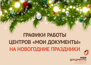 Графики работы центров «Мои Документы» Воронежской области на новогодние праздники.